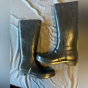 Women’s London Fog Slip-On, Black, Waterproof, Rain Boots